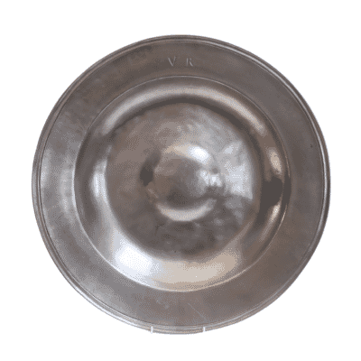 Large Decorative Engraved Pewter Dish - Approx. H.4.5 x Dia.44 cm - Last Piece Remaining!