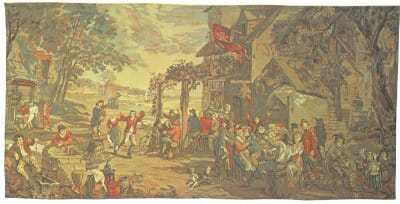 Flanders Country Scene Silkscreen Tapestry - 127 x 255 cm (4'2" x 8'4") - Requires Rod Size Size 6