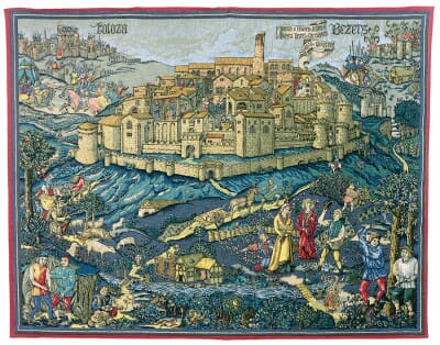 La Ville de Cordes Silkscreen Tapestry - 112 x 142 cm (3'8" x 4'8") - Requires Rod Size Size 4
