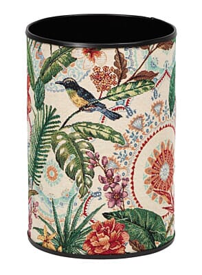 Exotic Jungle Bird Tapestry Waste Bin