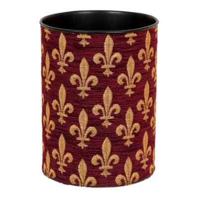 Fleur de Lys - Burgundy Tapestry Waste Bin