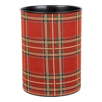 Red Tartan Tapestry Waste Bin