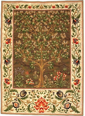 Tree of Life Loom Woven Tapestry - Brown  - 92 x 70 cm - Requires Rod Size 2