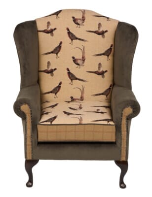 Country Pheasants Upholstered Wing Chair