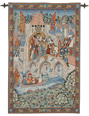 Procession from Camelot Loom Woven Tapestry - (Without Loops) 98 x 64 cm (3'3" x 2'1" ) - Requires Rod Size 2
