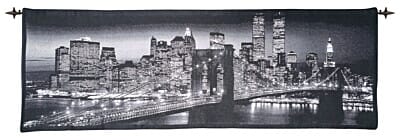 Brooklyn Bridge Panorama Loom Woven Tapestry - 50 x 145 cm (1'8" x 4'9") - Requires Rod Size 3 - Last Piece Remaining!
