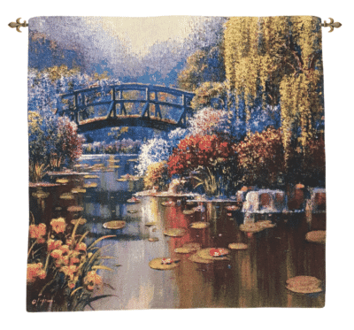 Giverny Bridge by Pejman Loom Woven Tapestry - 100 x 100 cm (3'3" x 3'3") - Requires Rod Size 3 - Last Piece Remaining