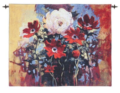 Poppies & Rose Loom Woven Tapestry - 76 x 94 cm (2'6" x 3'1") - Requires Rod Size 2