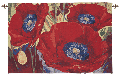 Impressionist Poppies Loom Woven Tapestry - 2 Sizes Available - Last Pieces Remaining!
