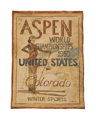 Aspen Winter Sports Loom Woven Tapestry - 98 x 71 cm (3'3" x 2'4") - Requires Rod Size 2