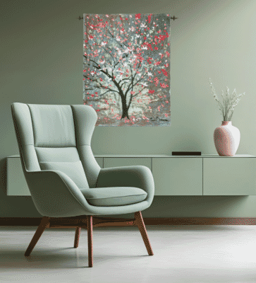The Blossom Tree Loom Woven Tapestry - 92 x 70 cm (3'0" x 2'4") - Requires Rod Size 2 - Last Piece Remaining!
