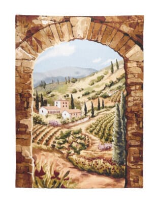Tuscany Vineyard Loom Woven Tapestry - 152 x 112 cm (4′12" × 3′8") - Requires Rod Size 3 - Last Piece Remaining!