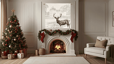 Chateau Cheverny Stag Loom Woven Tapestry - 145 x 145 cm (4'9" x 4'9") - Requires Rod Size 4 - Last Piece Remaining!