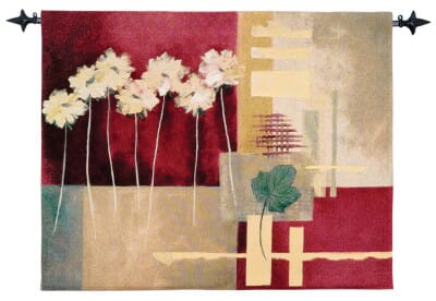 Contemporary Crimson Loom Woven Tapestry - 104 x 133 cm (3'5" x 4'4") - Requires Rod Size 3