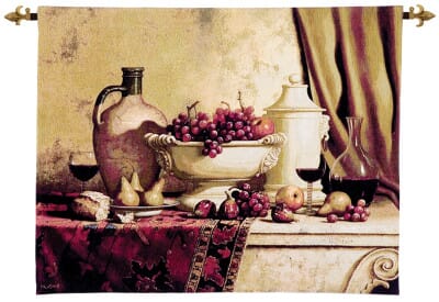 Wine Feast Loom Woven Tapestry - 2 Sizes Available