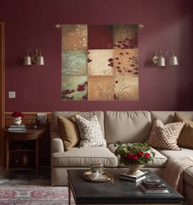 Poppy Patchwork Loom Woven Tapestry - 112x112cm (3'8"x3'8") - Requires Rod Size 3