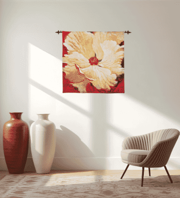 Papaver - Cream Loom Woven Tapestry - 94 x 94 cm (3'1" x 3'1") - Requires Rod Size 2 - Last Piece Remaining