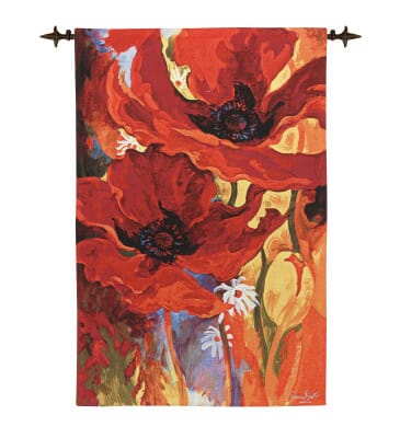Poppy Blaze Loom Woven Tapestry - 140 x 94 cm (4'7" x 3'1") - Requires Rod Size 2 - Last piece remaining!
