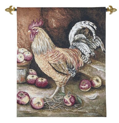 English Cockerel Loom Woven Tapestry - 78 x 62 cm (2'7" x 2'1") - Requires Rod Size 2 - Last Piece Remaining!