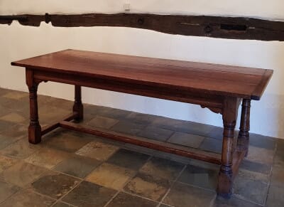 Oak Refectory Table with Moulded Rails 7'0" x 2'11" - Last Piece Remaining!