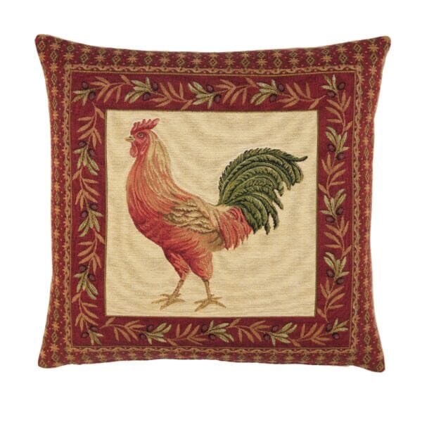 Red Cockerel Tapestry Cushion - 46 x 46cm