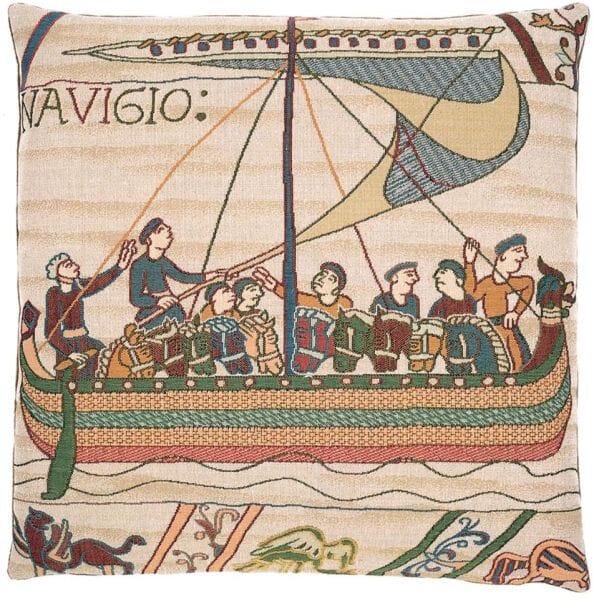 Bayeux Boatmen Tapestry Cushion - 46x46cm (18