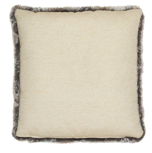 Stag Faux Fur Cushion with Linen back - 55x55cm (22