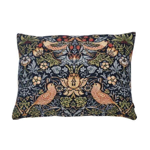 Strawberry Thief Navy Tapestry Cushion - 33x46cm (15