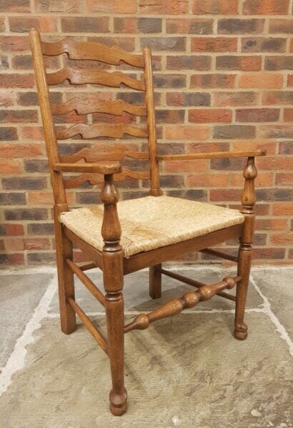 Ladderback Oak Carver with Rush Seat - 1 piece remaining!