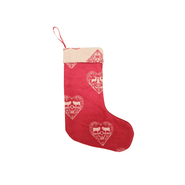 Caramel Country Hearts Stocking - H. 50cm x W. 30cm