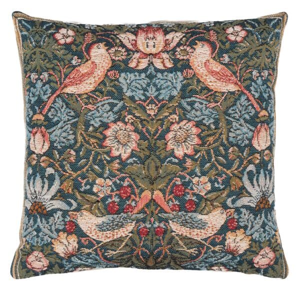 Strawberry Thief Cushion with Feather Filler - 33x33cm (13