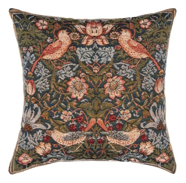 Strawberry Thief Fibre Filled Tapestry Cushion - 20x20cm  (8