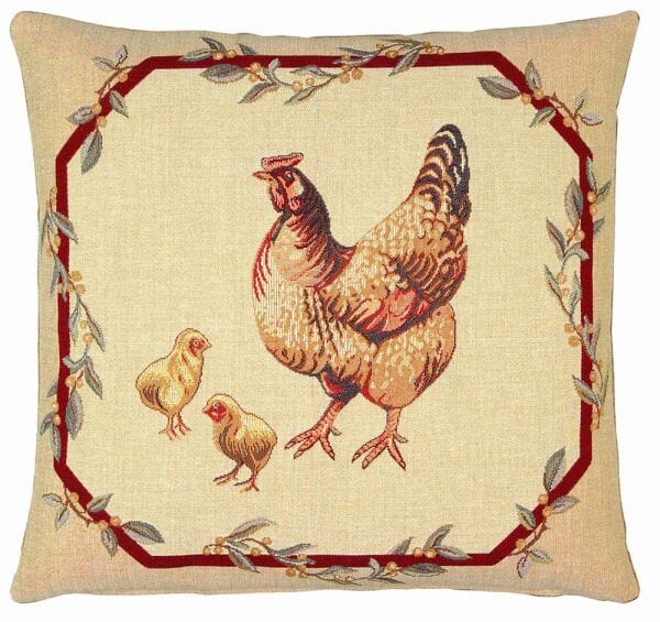 Hen & Chicks Tapestry Cushion - 46x46cm (18