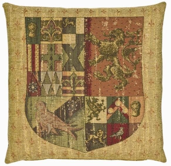 Knight's Shield (chenille) Tapestry Cushion - 46x46cm (18