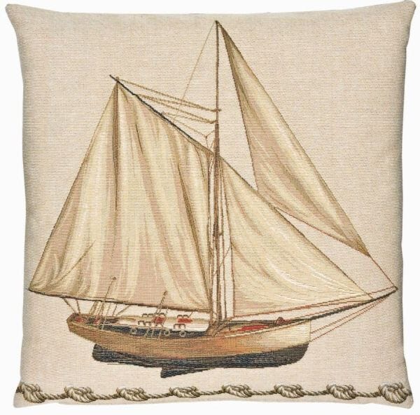 Sailing Boat Tapestry Cushion - 46x46cm (18