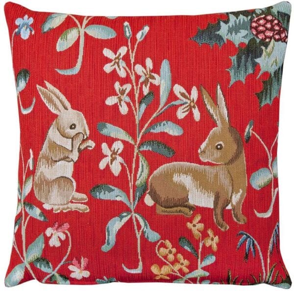 Rabbits Tapestry Cushion - 46x46cm (18