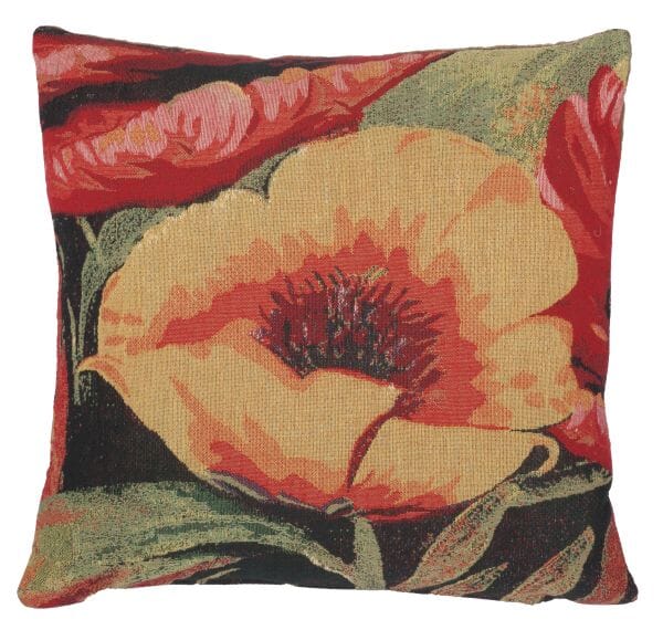 Yellow Poppy Tapestry Cushion - 46x46cm (18