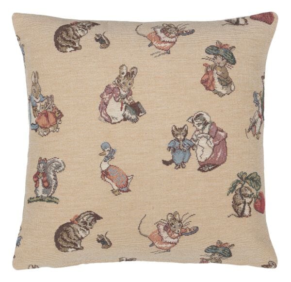 Peter Rabbit & Friends Cushion with Feather Filler - 33x33cm (13