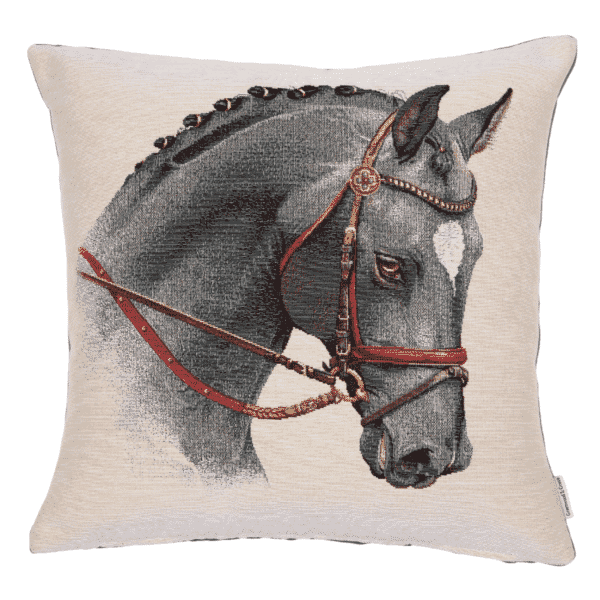 Silver Horse Woven Cushion - 42x42cm (17