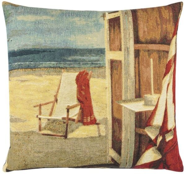 Beach Hut Tapestry Cushion - 46x46cm (18