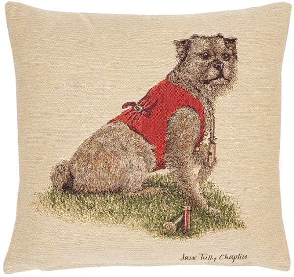 Rt. Hon Thomas Terrier Cushion with Feather Filler - 33x33cm (13