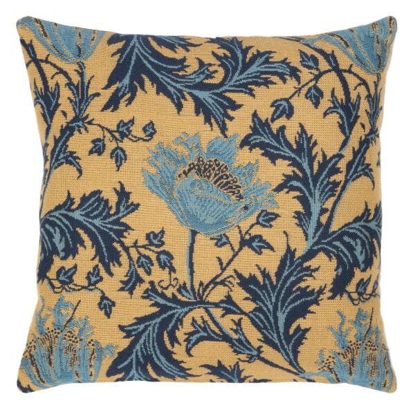 Morris Anemone Gold Cushion with Feather Filler - 33x33cm (13