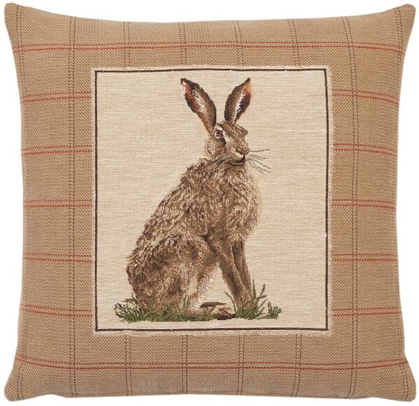 Country Hare Left Tapestry Cushion - 46x46cm (18
