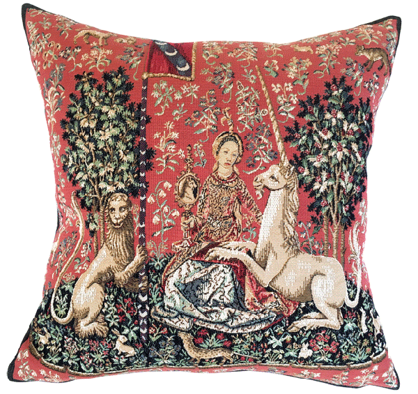 Lady & Unicorn Sight Tapestry Cushion - 46x46cm (18