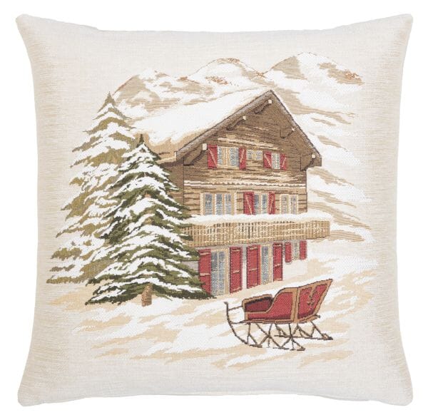 Winter Chalet Tapestry Cushion - 46x46cm (18
