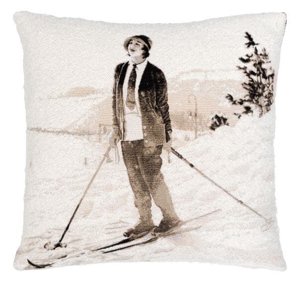 Vintage Skiing II Tapestry Cushion - 46x46cm (18