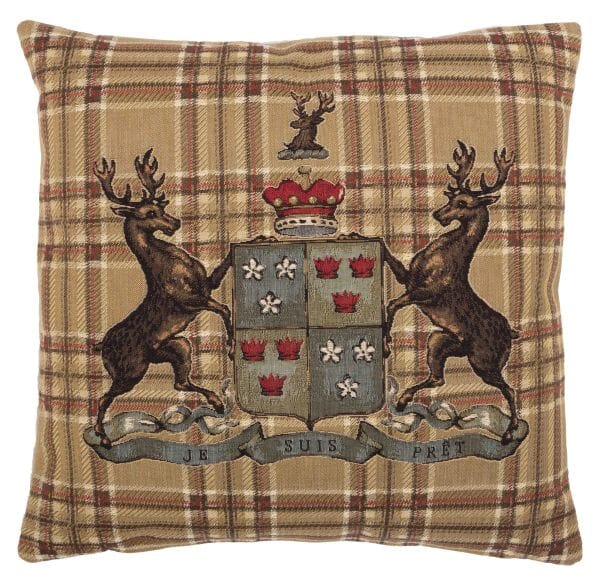 Highland Heritage Beige Tapestry Cushion - 46x46cm (18