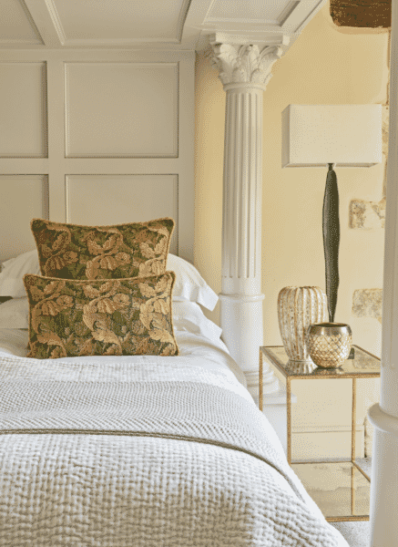 Acanthus Leaf Gold Tapestry Cushion with Gold Rope Cord - 46x46cm (18