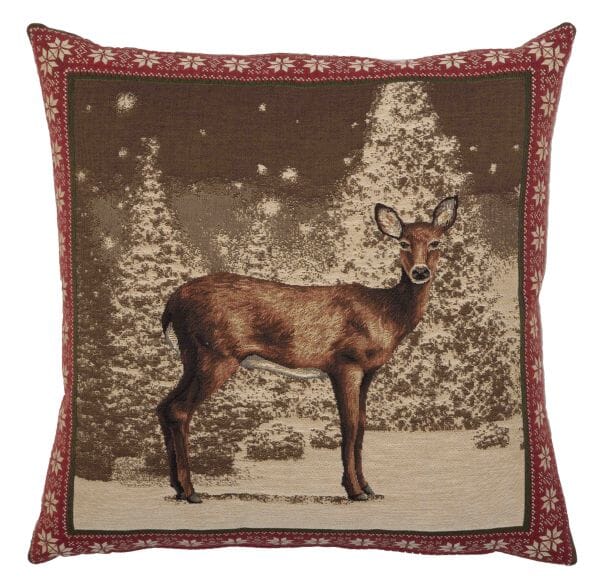 Winter Deer Tapestry Cushion - 46x46cm (18