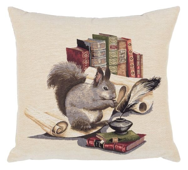 Library Squirrel Tapestry Cushion - 46x46cm (18